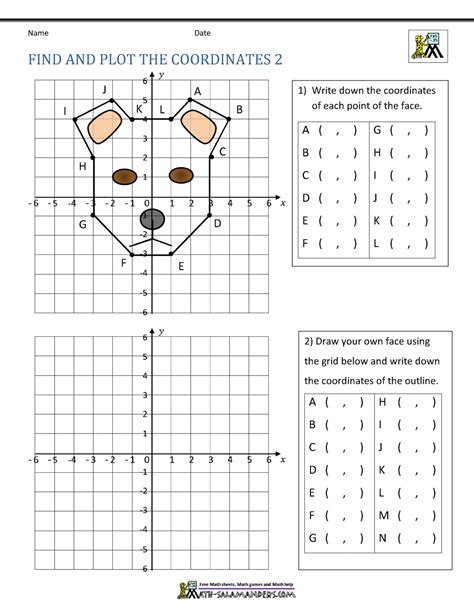 Four Quadrant Graphing Puzzle Worksheets Coordinate Grid Simone S