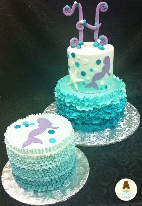 Mermaid Birthday Cake and Smash Cake | Mermaid birthday ...