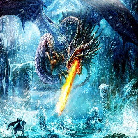 Ice Dragonthat Breathes Fire Fantasy Illustration Pinterest