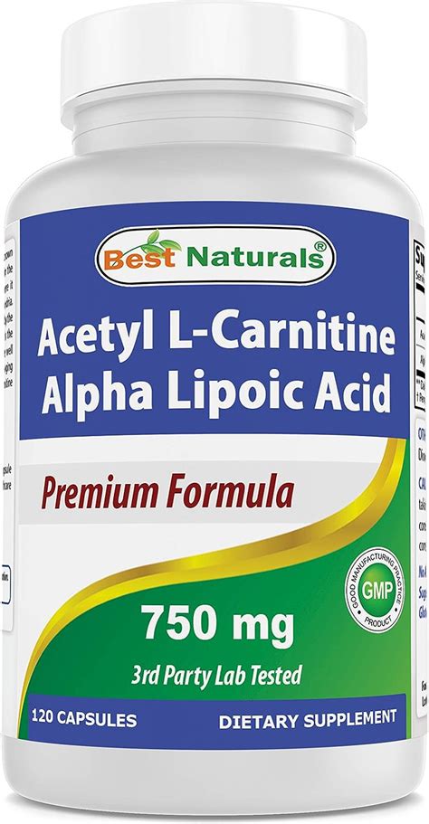 Best Naturals Acetyl L Carnitine And Alpha Lipoic Acid 750 Mg 120