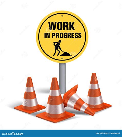 In Progress Sign Indicates Ongoing Or Happening Royalty Free Stock