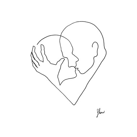 As a one line artist myself, i see a poetic resonance represented through the singular line. Artist Uses Simple Line Drawings To Capture A Couple's ...