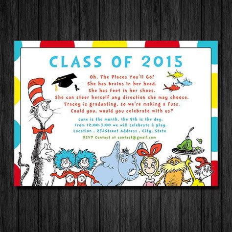 Dr Suess Graduation Preschool Kindergarten Graduation Personalized