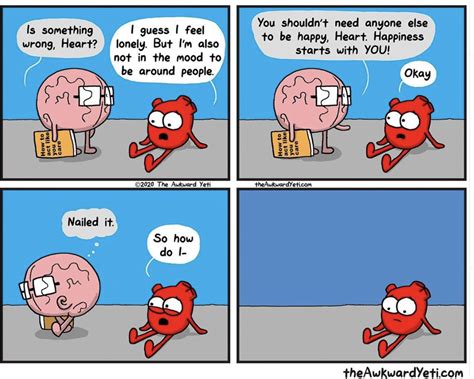 heart and brain awkward yeti nerd humor awkward funny