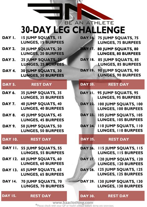 Pin By Sara Adler On 30 Day Fitness Challanges Leg Challenge 30 Day Leg Challenge 30 Day Leg