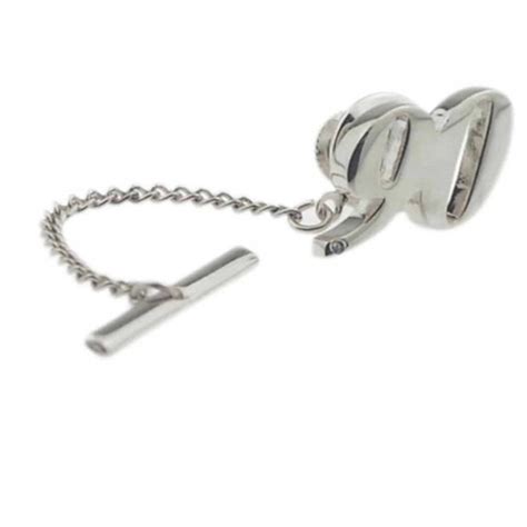90th Birthday T Number 90 Tie Tac Rhodium Plated With Crystal From