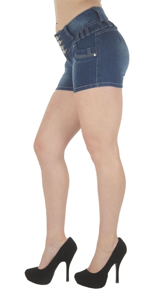 Fashion2love Plus Size Butt Lifting Levanta Cola High Waist Denim Booty Shorts