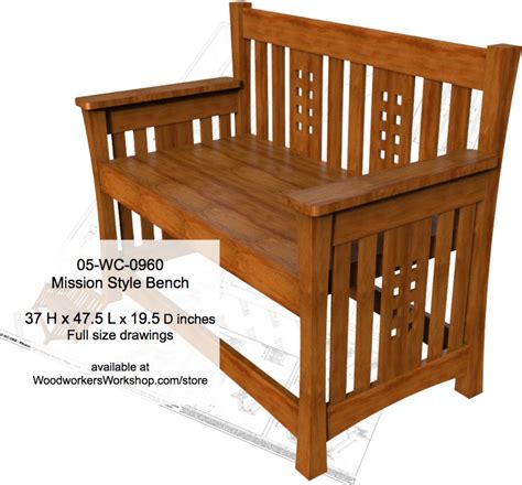 Mission Style Bench Woodworking Plan Woodworkersworkshop