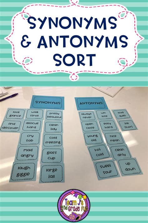 Synonyms and Antonyms Sort | Synonyms and antonyms, Antonyms, Phonics words