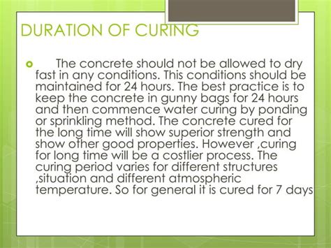 Detailed Ppt On Curing Of Concrete Ppt