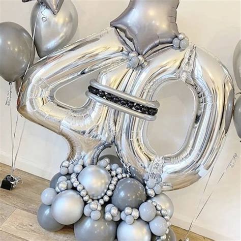 Balloon Diy Kit Birthday Milestone Number Foil Bouquet 54 Etsy Uk