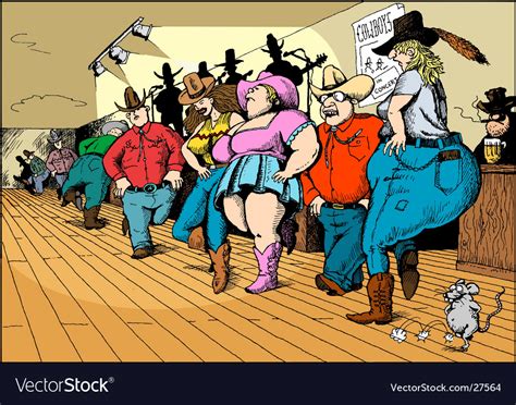 Line Dancers Royalty Free Vector Image Vectorstock