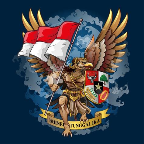 Pancasila De Garuda Con El Ejemplo De Las Banderas De Indonesia