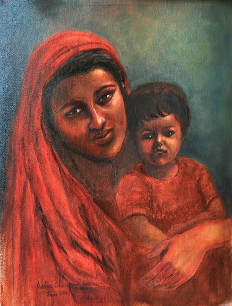 Mothers Love Painting By Asha Sudhaker Shenoy Fine Art America