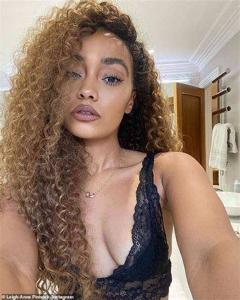 Little Mix S Leigh Anne Pinnock Shows Off Her Cleavage In A Black Lace Bra Daily Mail Online