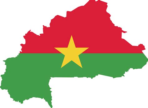 Burkina Faso Karte Stadtfarbe Der Landesflagge 12096526 Png