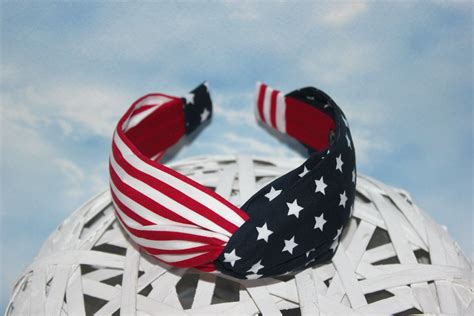 American Flag Headband Patriotic Turban Headband Labor Day Etsy