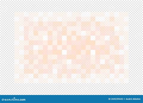 Beige Pixel Texture Censor Blur Effect On Transparent Background Stock