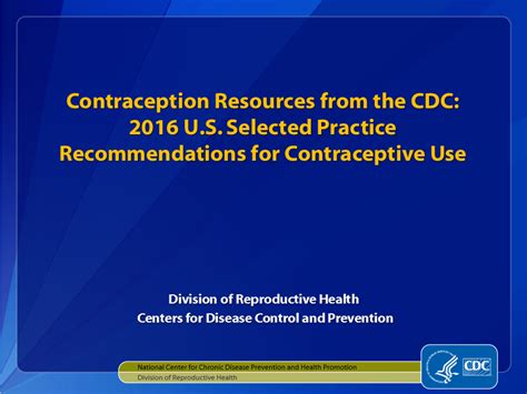 Cdc Contraceptive Method Guidance Slide Sets For Health Care Providers