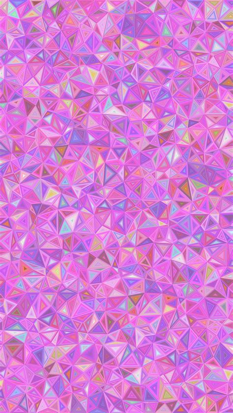 Pink Mosaic Chaotica Triangles Lockscreen Background Hd Phone