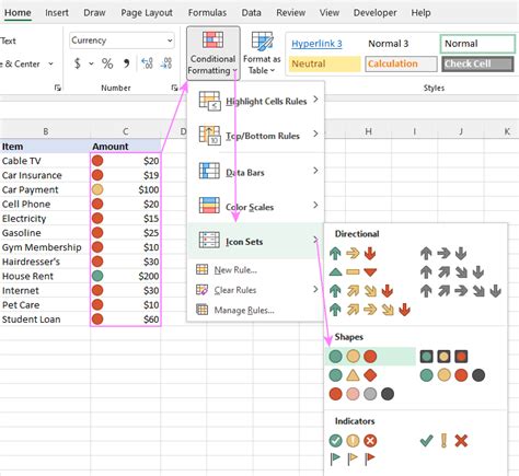 Excel Icon Sets Conditional Formatting Inbuilt And Custom