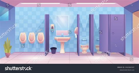 Public Toilet Empty Cleaning Room Wc Stock Illustration 2065860587