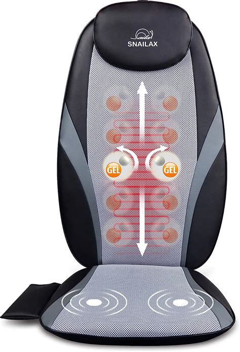Snailax Shiatsu Back Massager With Heat Gel Massage Nodes Deep Kneading Massage Chair Pad