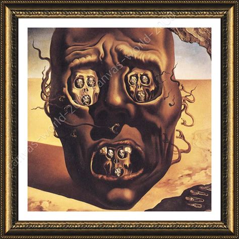 The Face Of War Skull By Salvador Dali Framed Canvas
