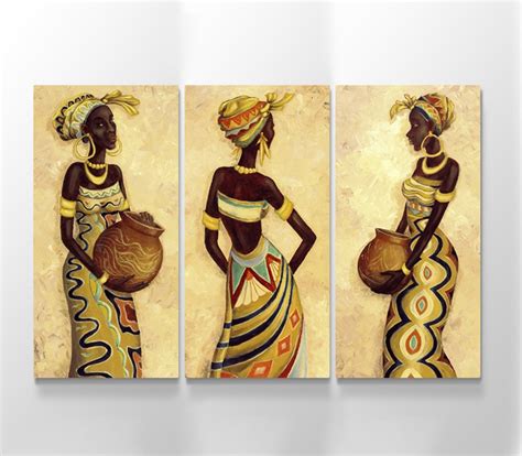 African Wall Art Black Woman Canvas Print Ladies Art Print Black