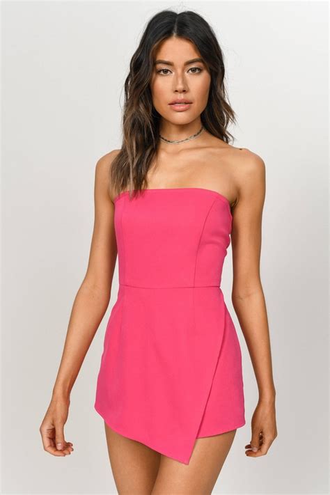 Call Me Now Hot Pink Strapless Romper 68 Tobi Us