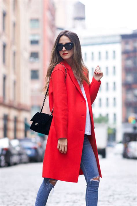 Something Navy Red Coat Outfit Red Coat Fashion Clothes Women
