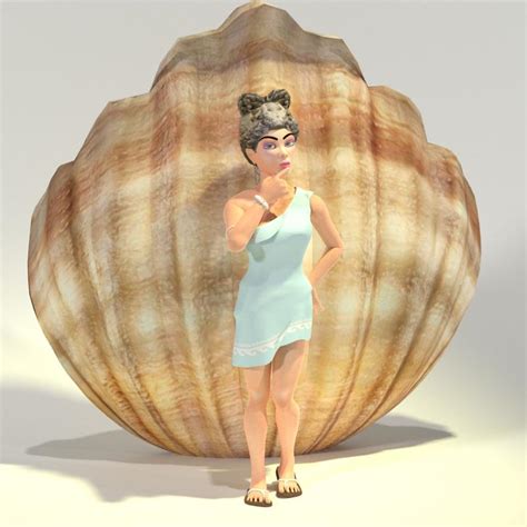 Goddess Toon Aphrodite Character With Clamshell For Poser And Daz Studio