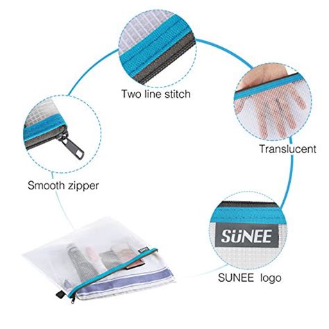 Sunee Plastic Mesh Zipper Pouch Document Bag 10x14 In Letter Size