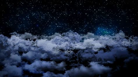 Seamless 3d Animation Of Aerial View Of Cloudy Night Sky