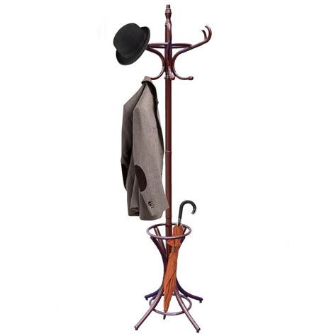 Hat stand and coat hanger are semantically related. Coat Stand Prestige Mahogany 6 Hook Coat Hat Umbrella ...