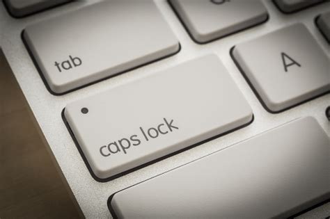 Caps Lock Button On White Keyboard Dark Filter Stock Photo Download