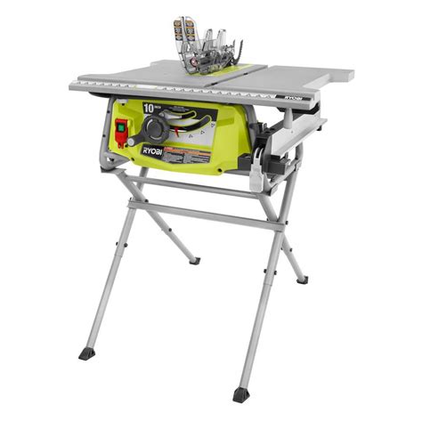 Ryobi Table Saw 15 Amp 10 In Folding Stand Integrated Dust Chute Green
