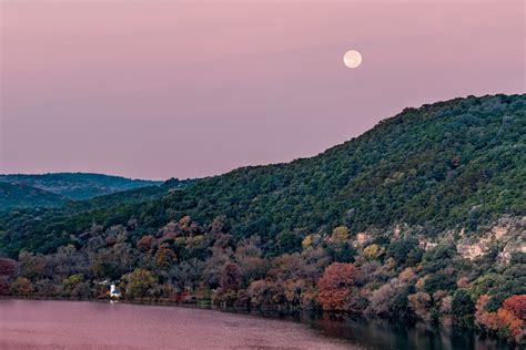 Fall Sunrise Moonset T Kahler Photography