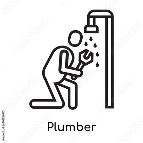Plumber Icon Vector Sign And Symbol Isolated On White Background