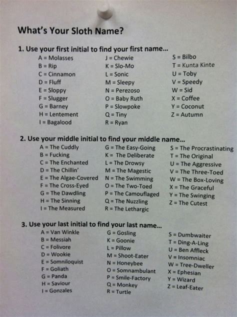 Whats Your Sloth Name This Is Great Funny Name Generator Funny