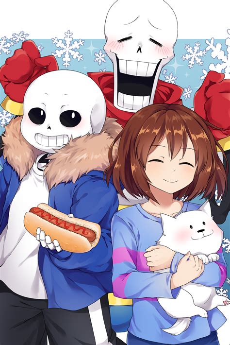 Sans Papyrus And Frisk By Caramell0501 Anime Dễ Thương Động Vật