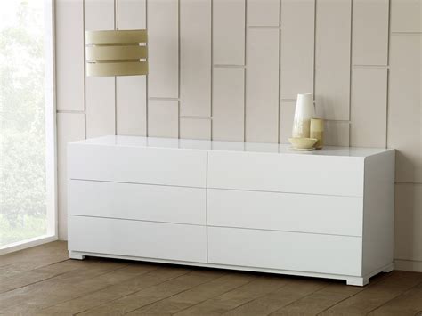 Contemporary Bedroom Furniture Six 6 Drawer Chest White Gloss Bedroom