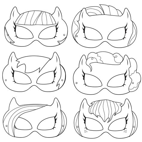 Four Masks With Different Facial Expressions