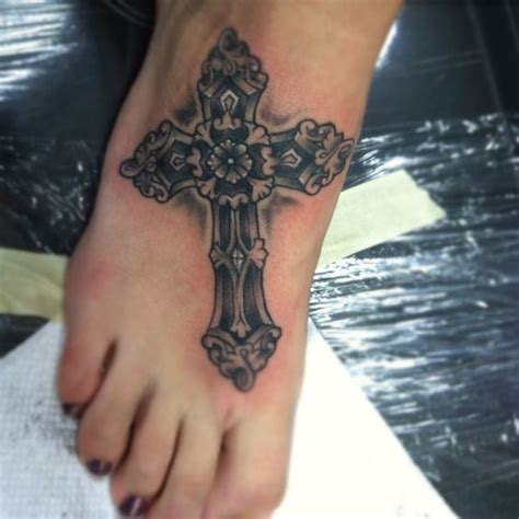 Cross Tattoo On Foot Tattoos Pinterest On Back