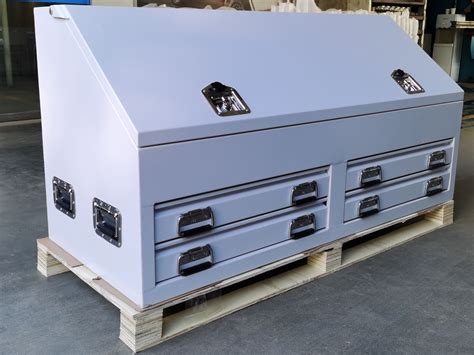 White Steel Toolbox 1500mm Truck Box Industrial Ute Box With 2 Drawers