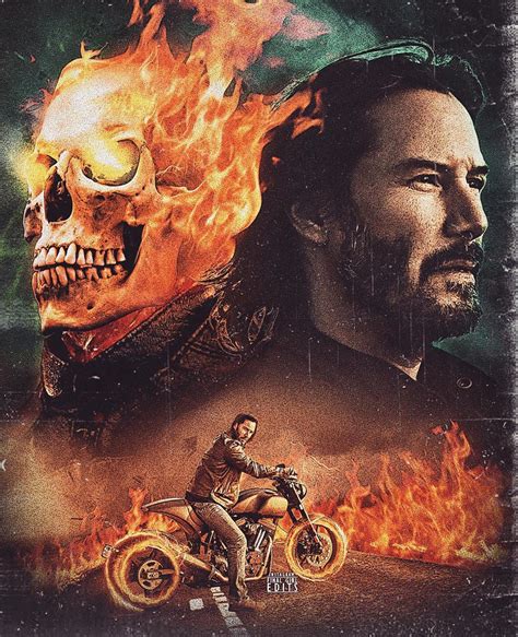 Diana princess of the amazons and the one known as wonder woman was patrolling a city of new york. Keanu Reeves as Ghost Rider fan art by finalgirl.edits ...