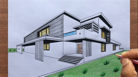 How To Draw A Modern House In 2 Point Perspective Bornmodernbaby
