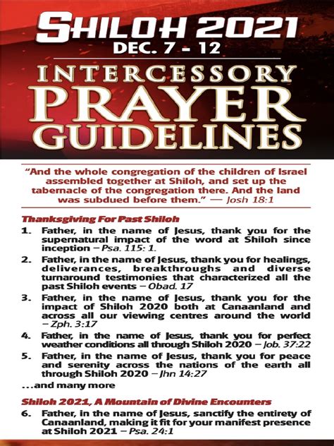 Shiloh 2021 Prayer Guidelines Pdf