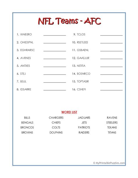 Nfl Teams Word Search Download Word Search On Nfl Teams Mohammad Rivas