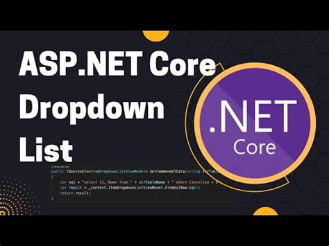 Dropdown List In Asp Net Core Mvc Mssql Net Youtube